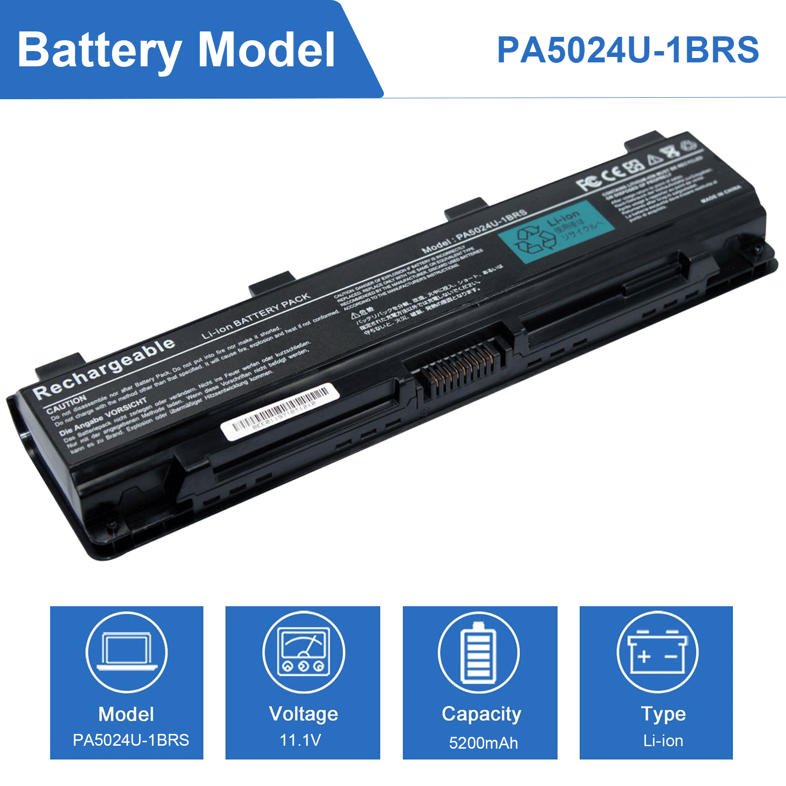 PA5024U-1BRS Battery for Toshiba Satellite C55-A5308 C55-A5310 C55-A5311 C55-A5324