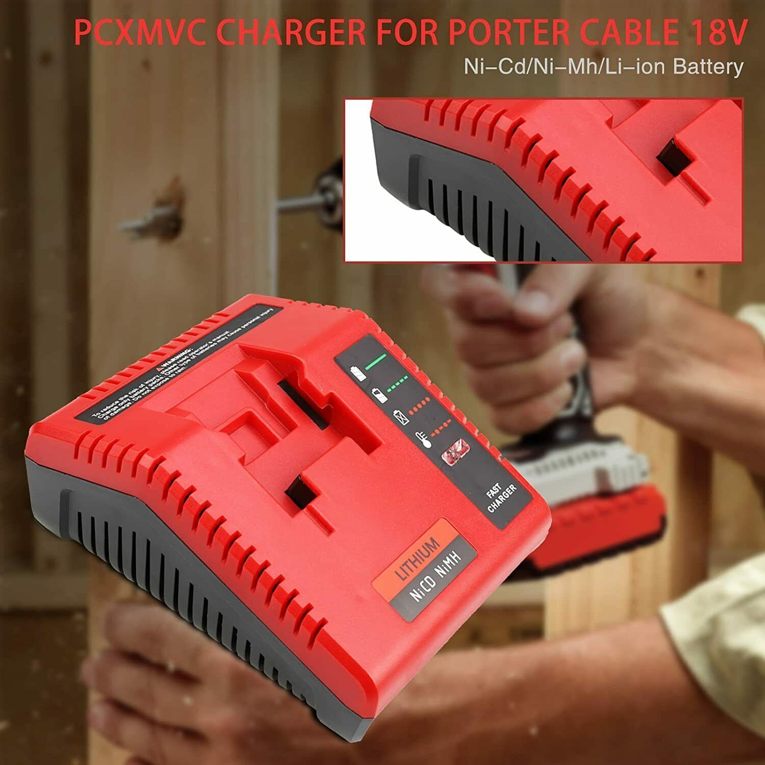 18V PCMVC PCLMVC Charger for Porter Cable Lithium Ni-MH Ni-Cd battery