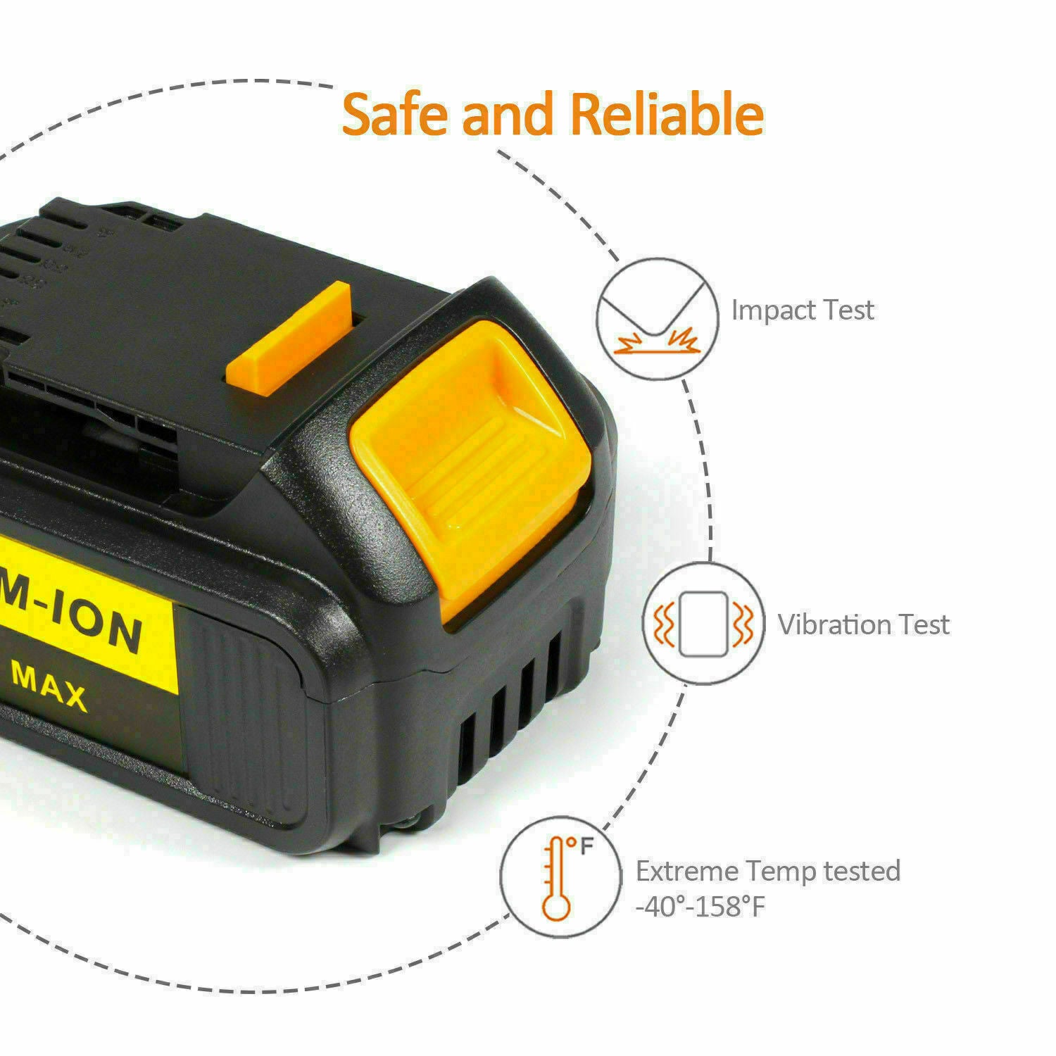 6.0Ah Battery for Dewalt 20-Volt MAX Cordless Tools