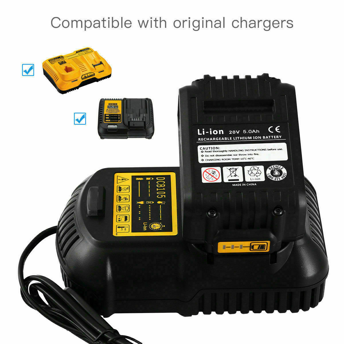 6.0Ah Battery for Dewalt 20-Volt MAX Cordless Tools