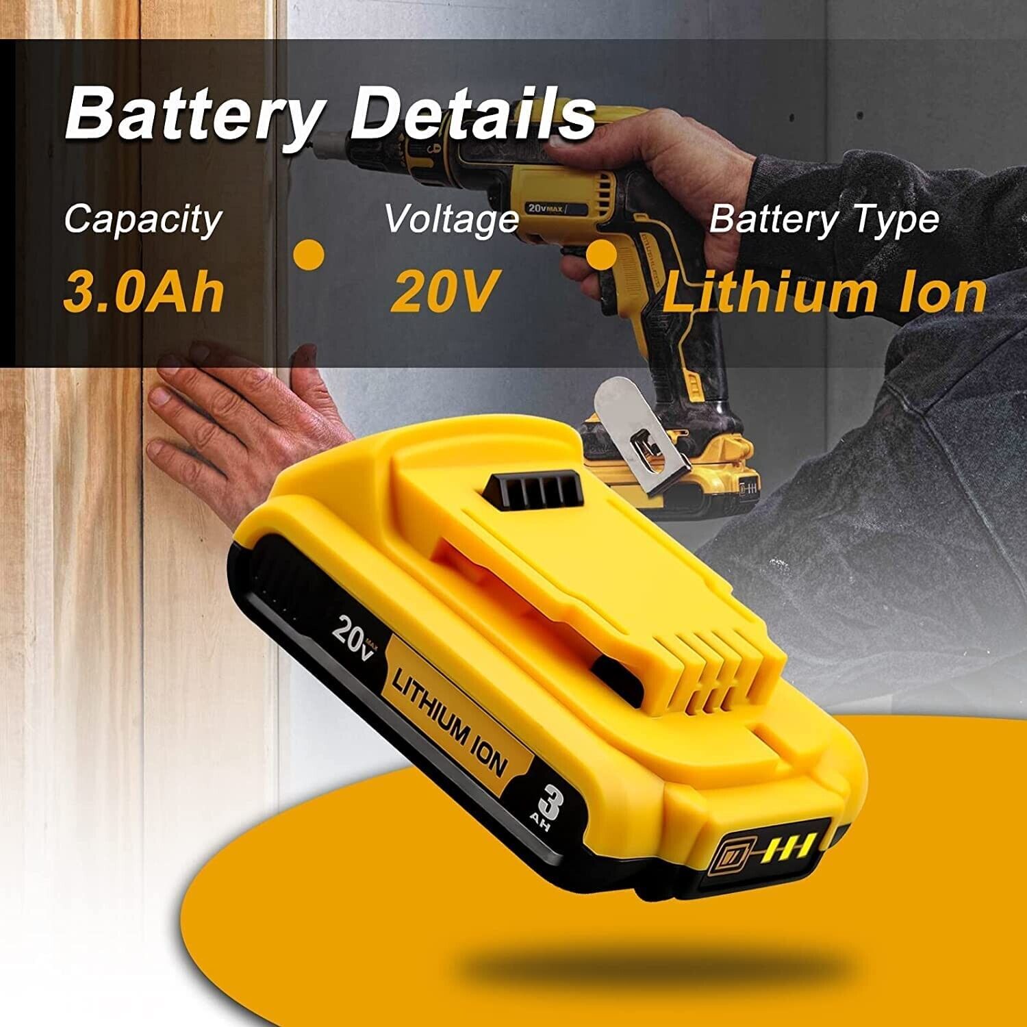 20V Battery for Dewalt DCB204 DCB204-2 DCB205-2 DCB207 DCB205