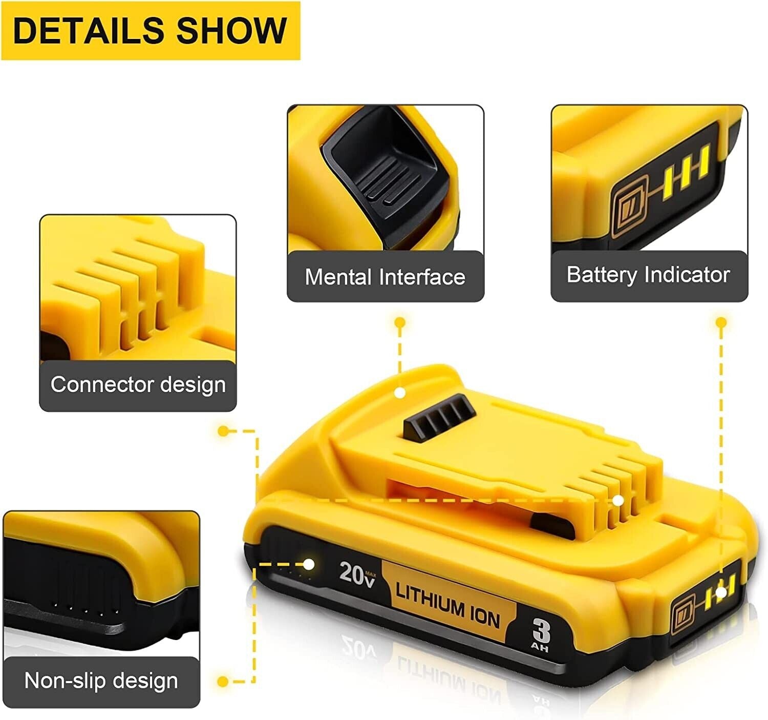 20V Battery for Dewalt MAX Cordless Lasers & Instruments